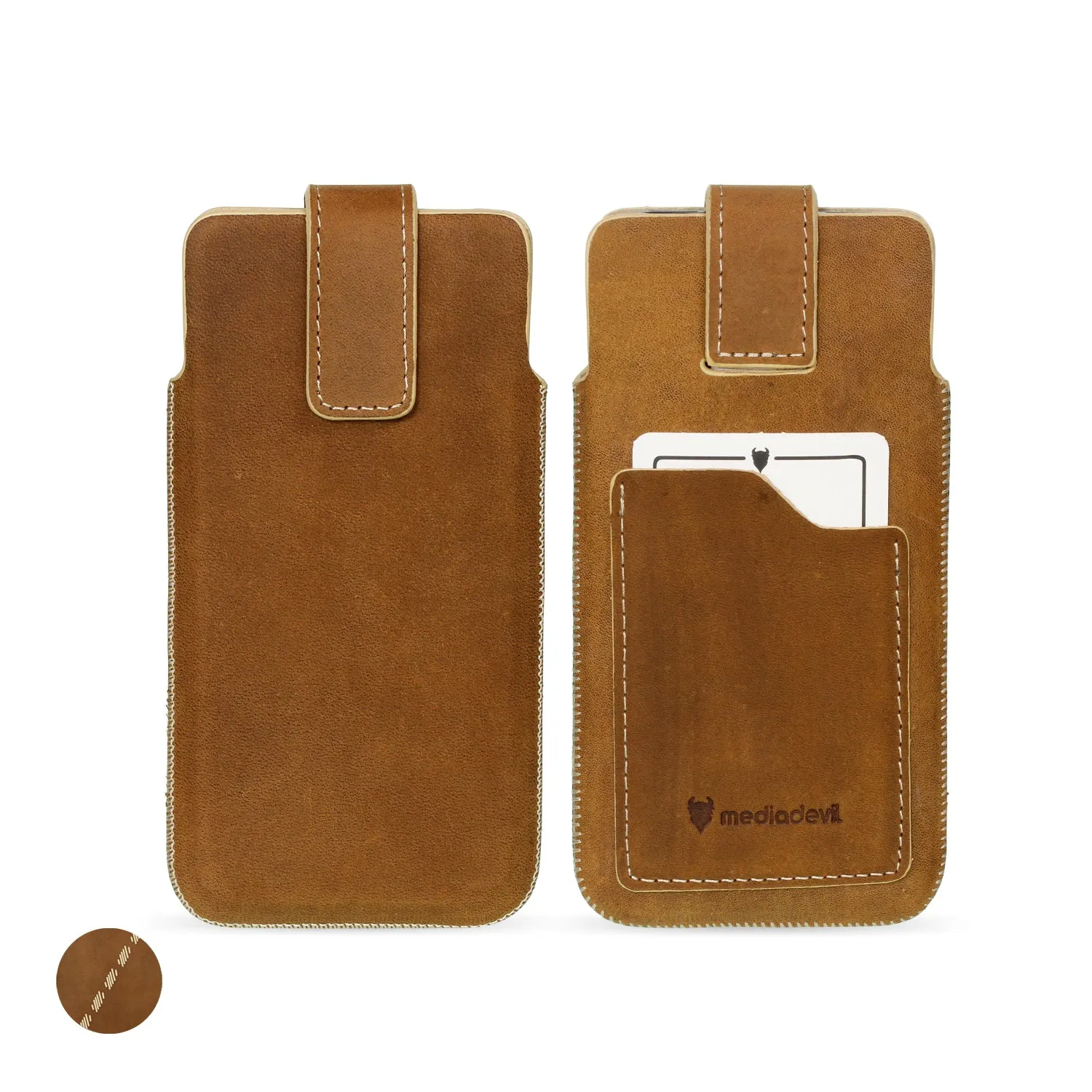 Genuine Leather Pouch Phone Case - Universal Size 5 (XL)