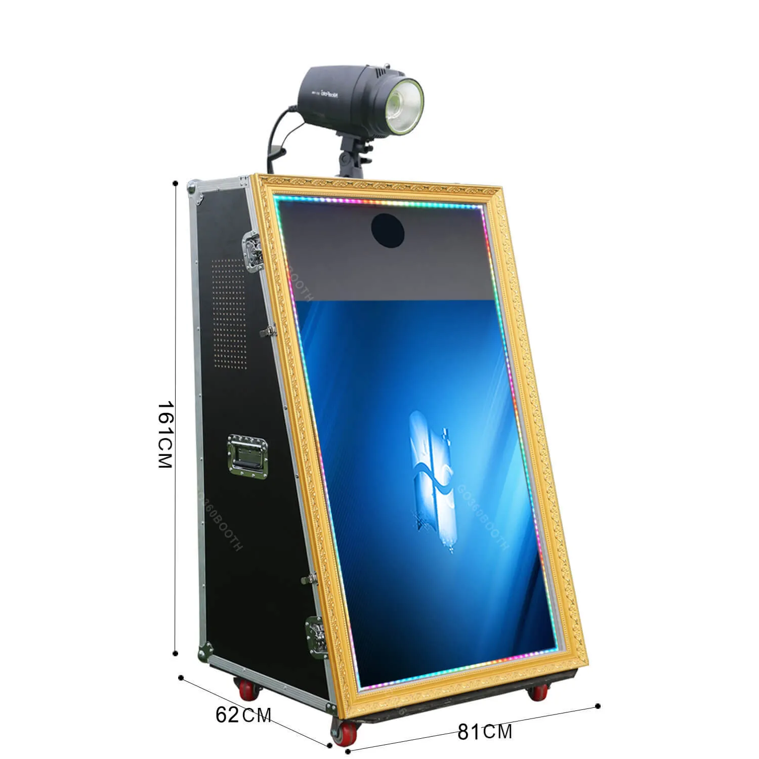 GO360BOOTH M65F 65“ Magic Mirror Photo Booth With Flight Case-55" Touch Screen-Flash Lamp