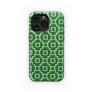 Green White Knitted Mosaic Phone Case iPhone Samsung Cover Pixel 3848