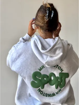Grey Marle Puff Hooded Sweat
