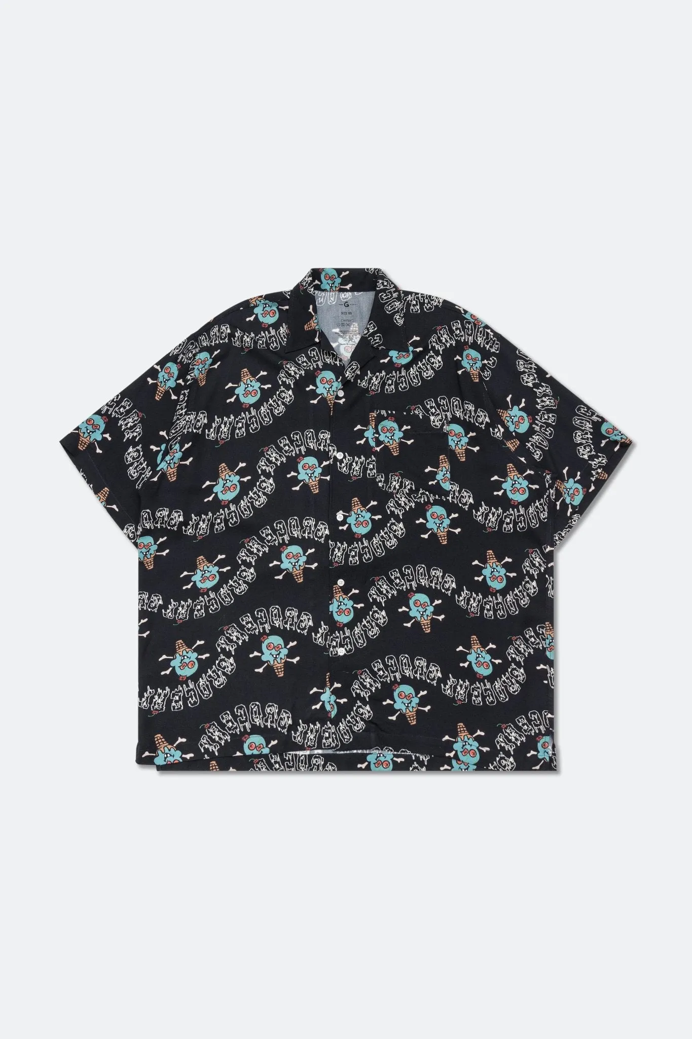GROCERY X ICECREAM CONES AND BONES SHORT SLEEVE SHIRT/ BLACK