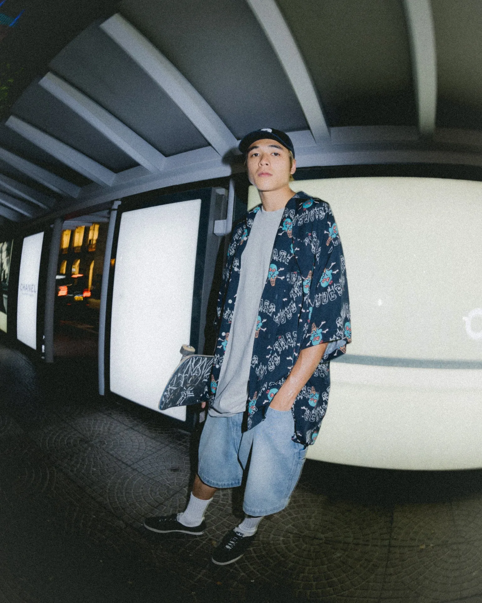 GROCERY X ICECREAM CONES AND BONES SHORT SLEEVE SHIRT/ BLACK