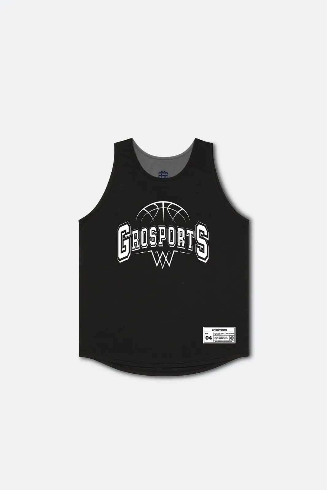 GROSPORTS BASKETBALL REVERSIBLE JERSEY/ BLACK & GREY