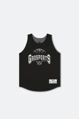 GROSPORTS BASKETBALL REVERSIBLE JERSEY/ BLACK & GREY
