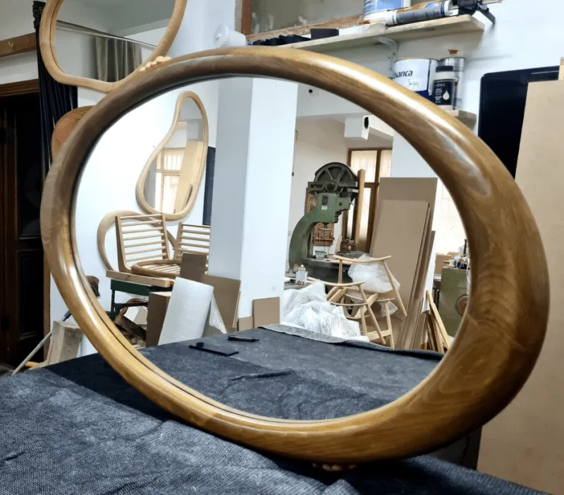 Handmade Designer Asymmetrical Wooden Mirror Frame