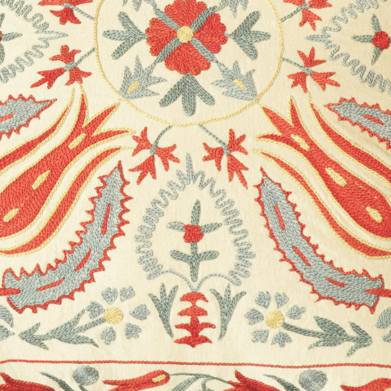 Handmade Uzbek Suzani Silk Cushion - 307746-9
