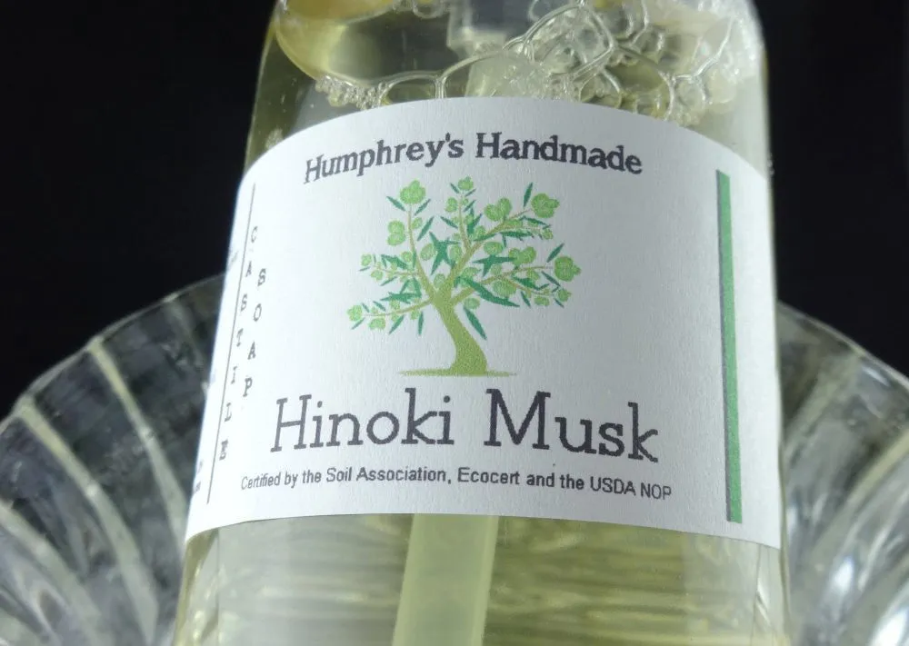 HINOKI MUSK Body Wash | 8 oz | Women's Japanese Hinoki Wood | Liquid Castile Soap