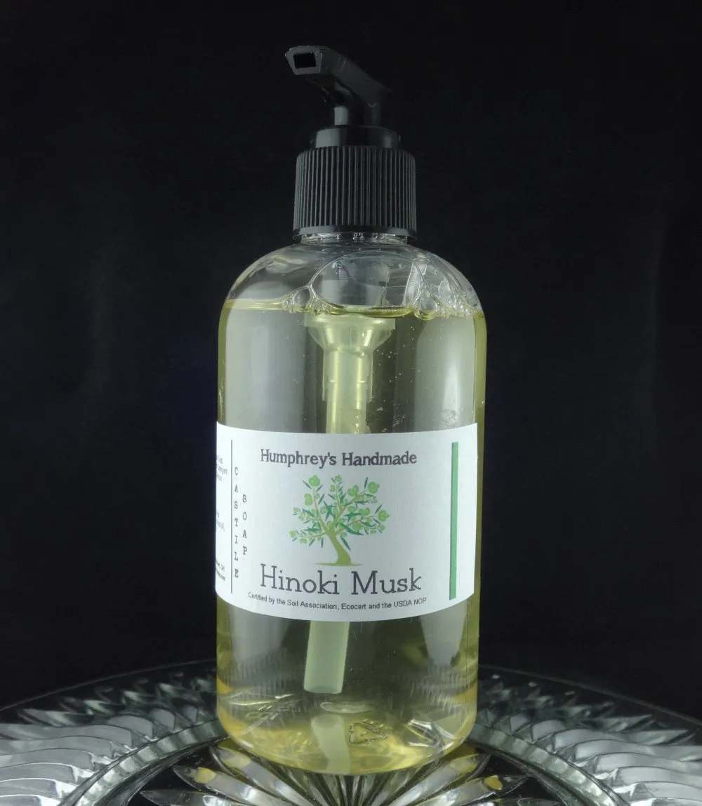 HINOKI MUSK Body Wash | 8 oz | Women's Japanese Hinoki Wood | Liquid Castile Soap