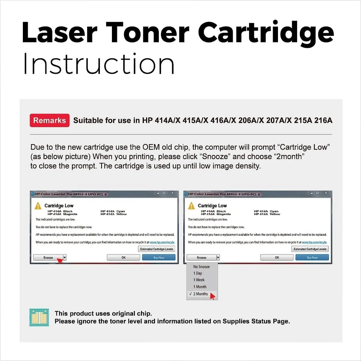 HP 414A Toner 4 Pack Replacement - Black Cyan Magenta Yellow OA100