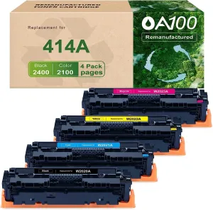 HP 414A Toner 4 Pack Replacement - Black Cyan Magenta Yellow OA100