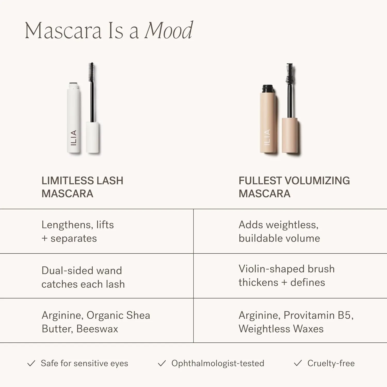 ILIA: Award-Winning Clean Mascara - Lifted, Lengthened, Limitless, Non-Toxic, Cruelty-Free Beauty