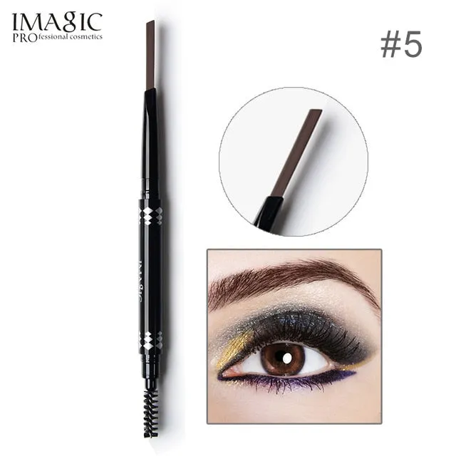 IMAGIC professional waterproof eyebrow pencil with brush double head rotating automatic triangle eyebrow pencil professional thr