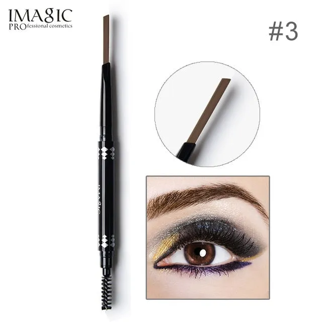 IMAGIC professional waterproof eyebrow pencil with brush double head rotating automatic triangle eyebrow pencil professional thr