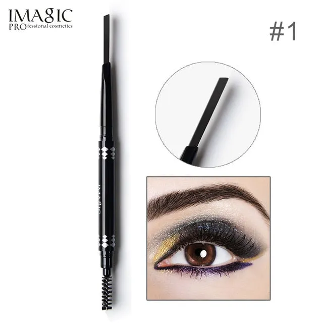 IMAGIC professional waterproof eyebrow pencil with brush double head rotating automatic triangle eyebrow pencil professional thr