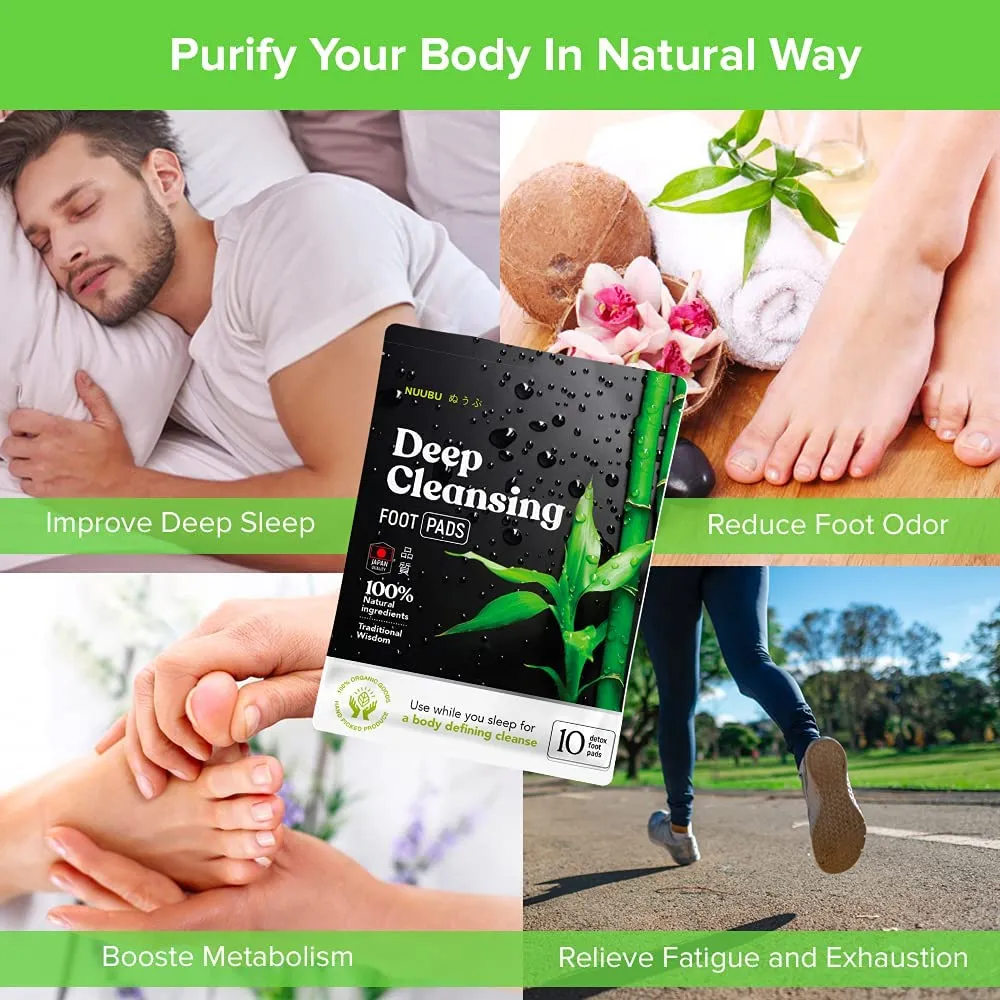 ITEM# 0130   Deep Cleansing Foot Pads for Stress Relief, Better Sleep & Foot Care | Premium Japanese Organic Foot Patches with Ginger Powder | Natural Effective Foot Patch to Boost Energy (Watch Video)