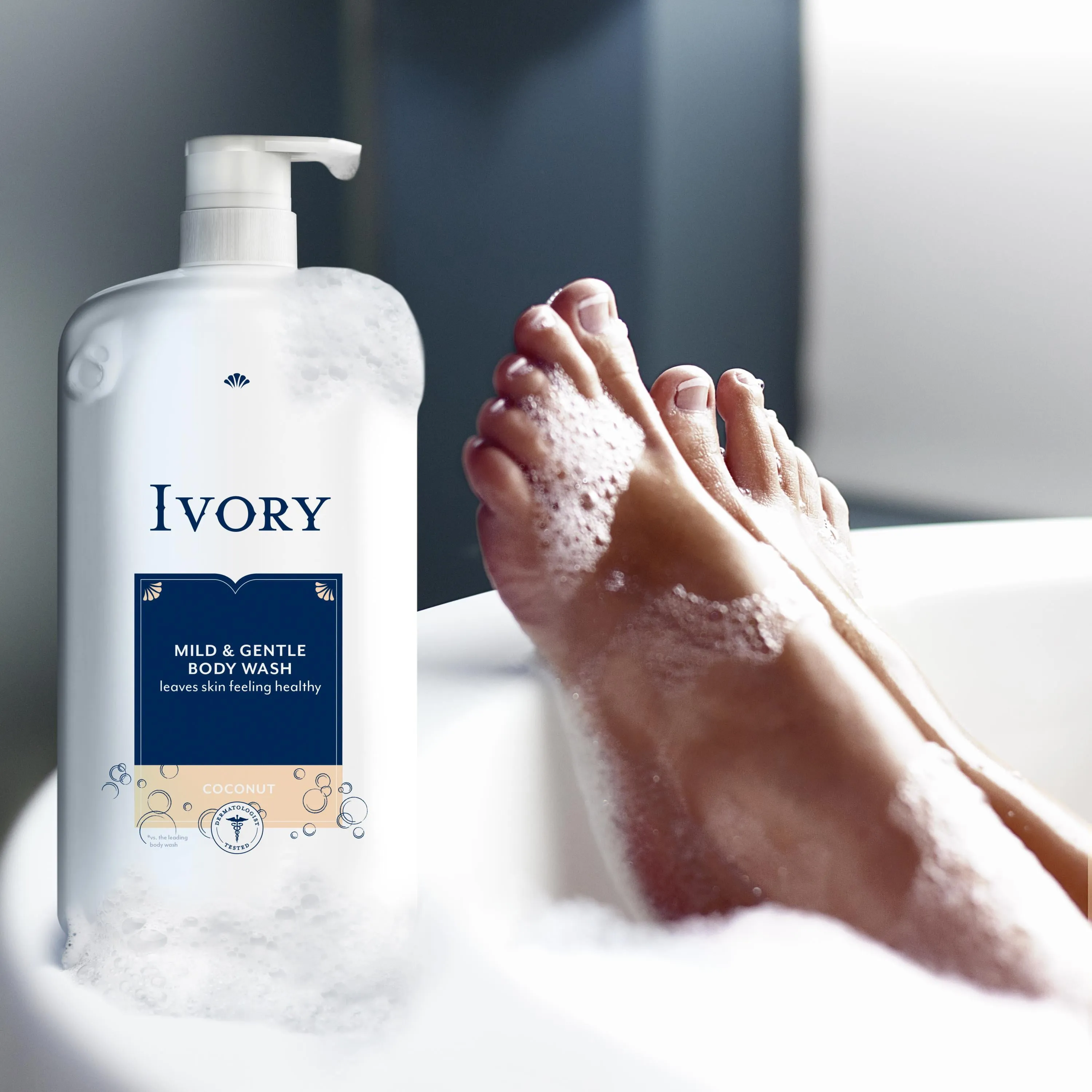 Ivory Mild and Gentle Body Wash, Coconut Scent, 35 oz