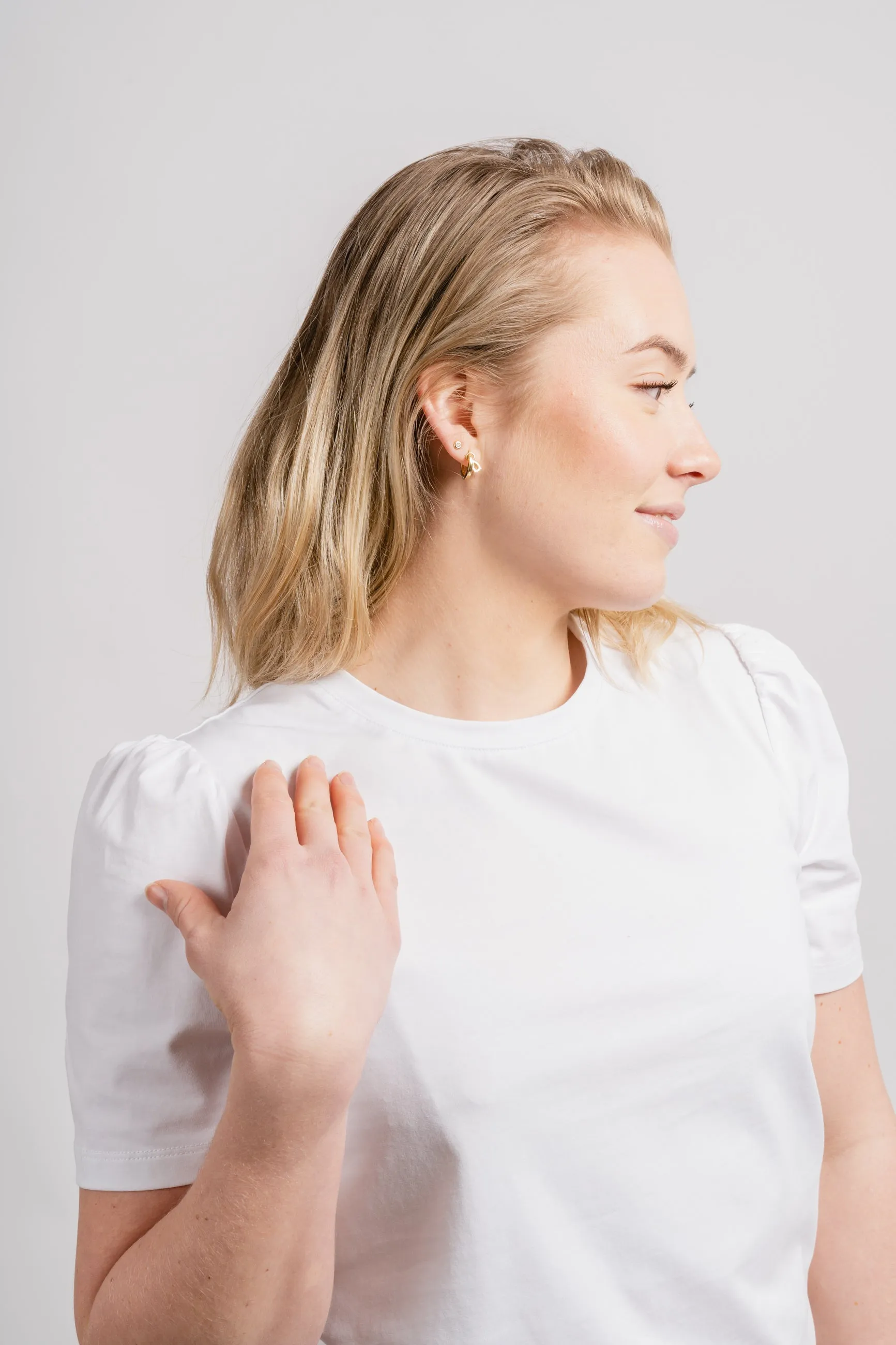 Janine Puff Tee - White
