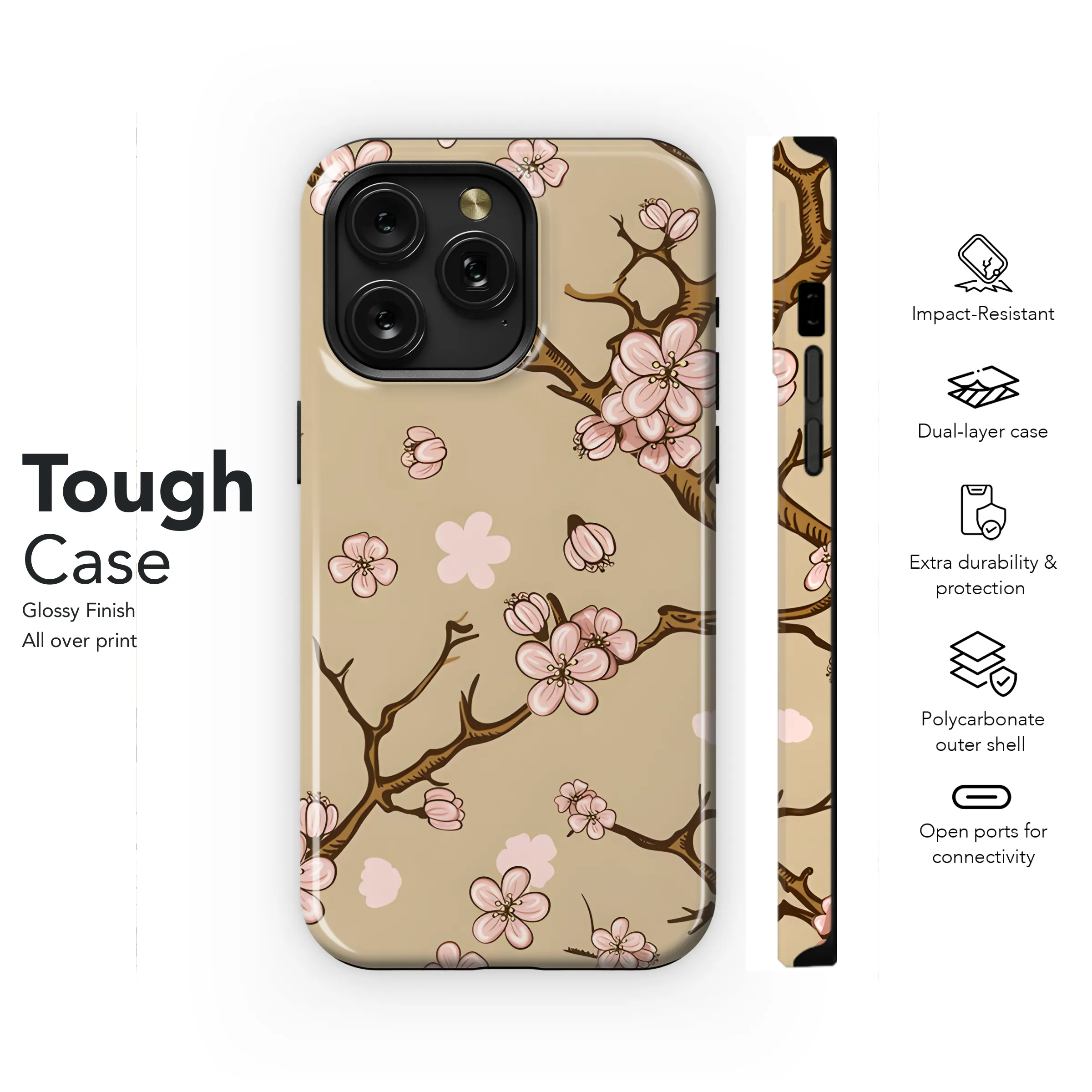 Japanese Spring Cherry Blossom Sakura Phone Case iPhone Samsung Cover Pixel 2229