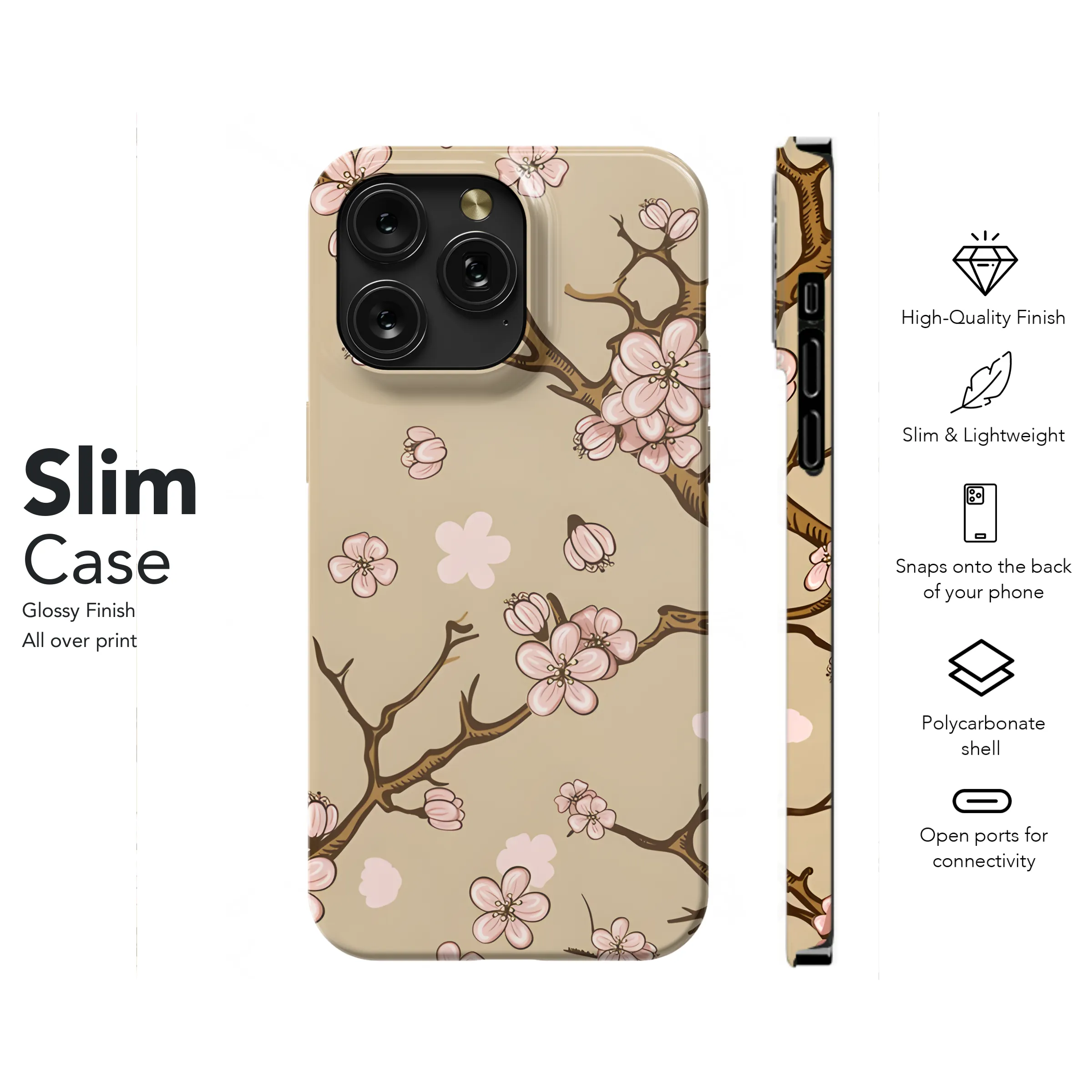 Japanese Spring Cherry Blossom Sakura Phone Case iPhone Samsung Cover Pixel 2229