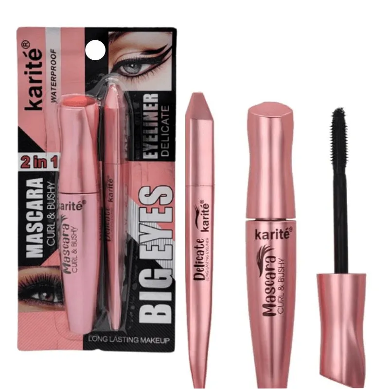 Karite 2 in 1 Big Eyes Mascara & Eyeliner - 15ml   1ml