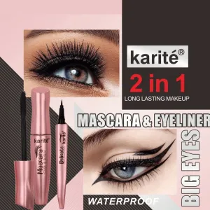 Karite 2 in 1 Big Eyes Mascara & Eyeliner - 15ml   1ml