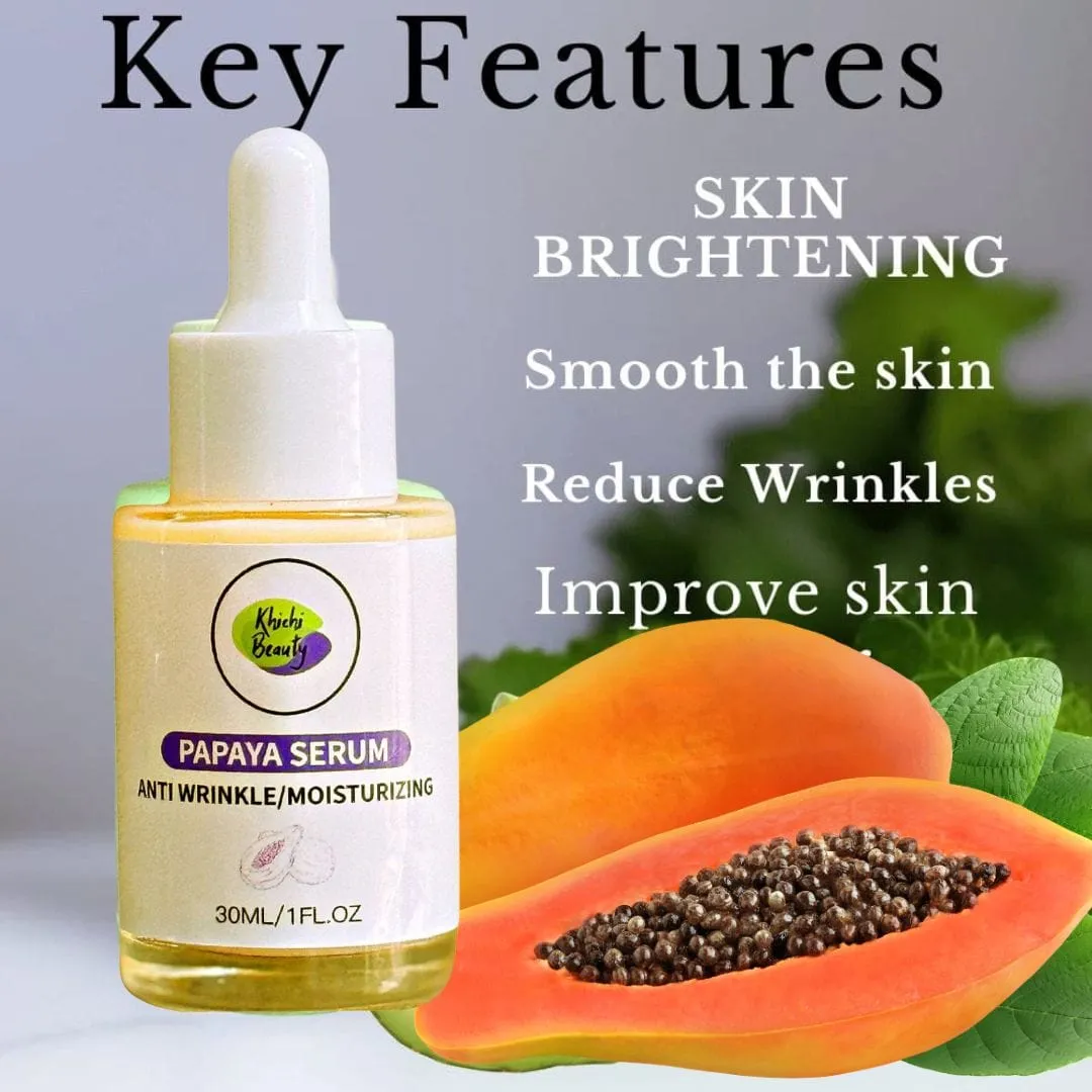 Khichi Beauty Papaya Serum, Moisturizing, Anti-Wrinkle, Natural &amp; Organic