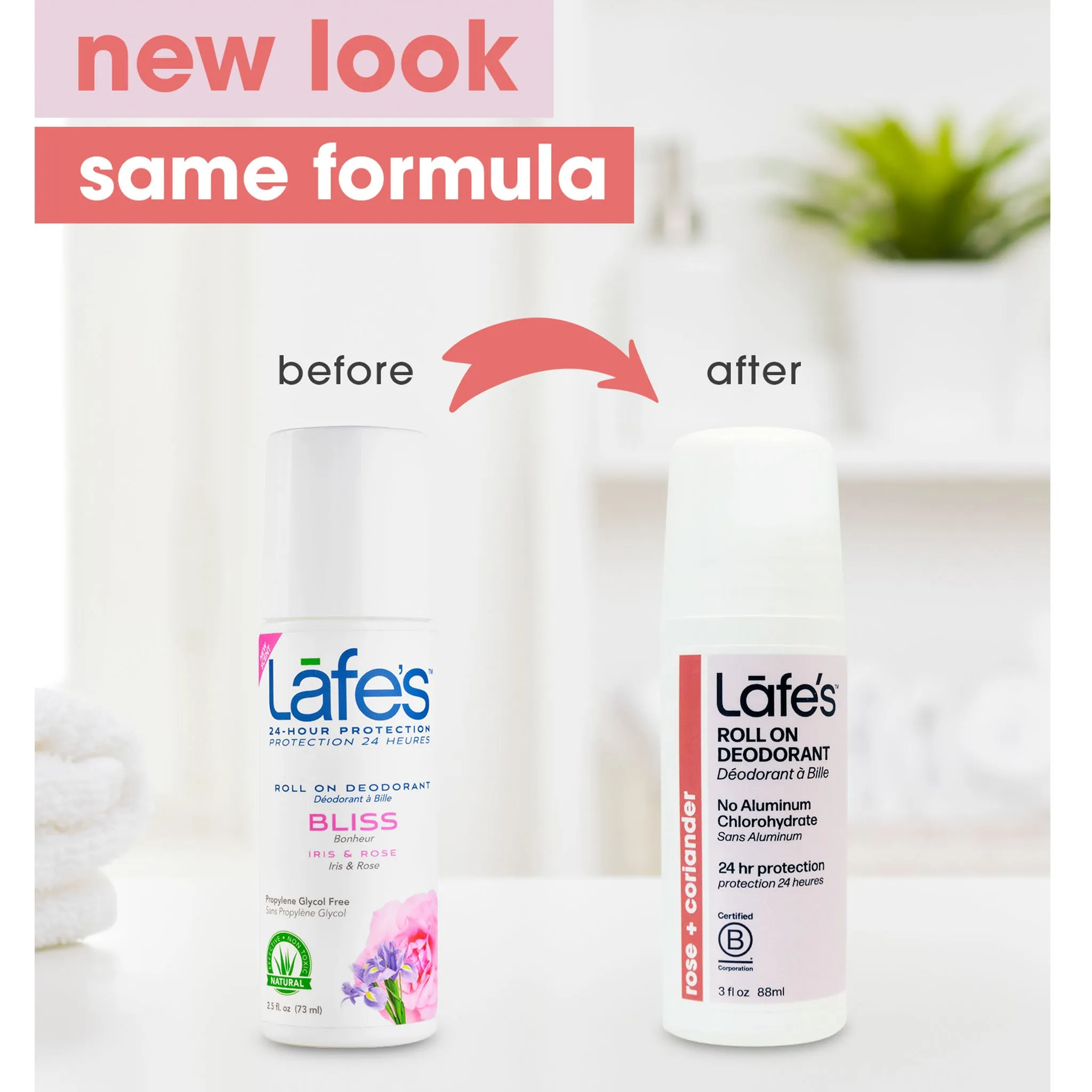 Lafe's Deodorant Roll On - Rose   Coriander (Bliss)
