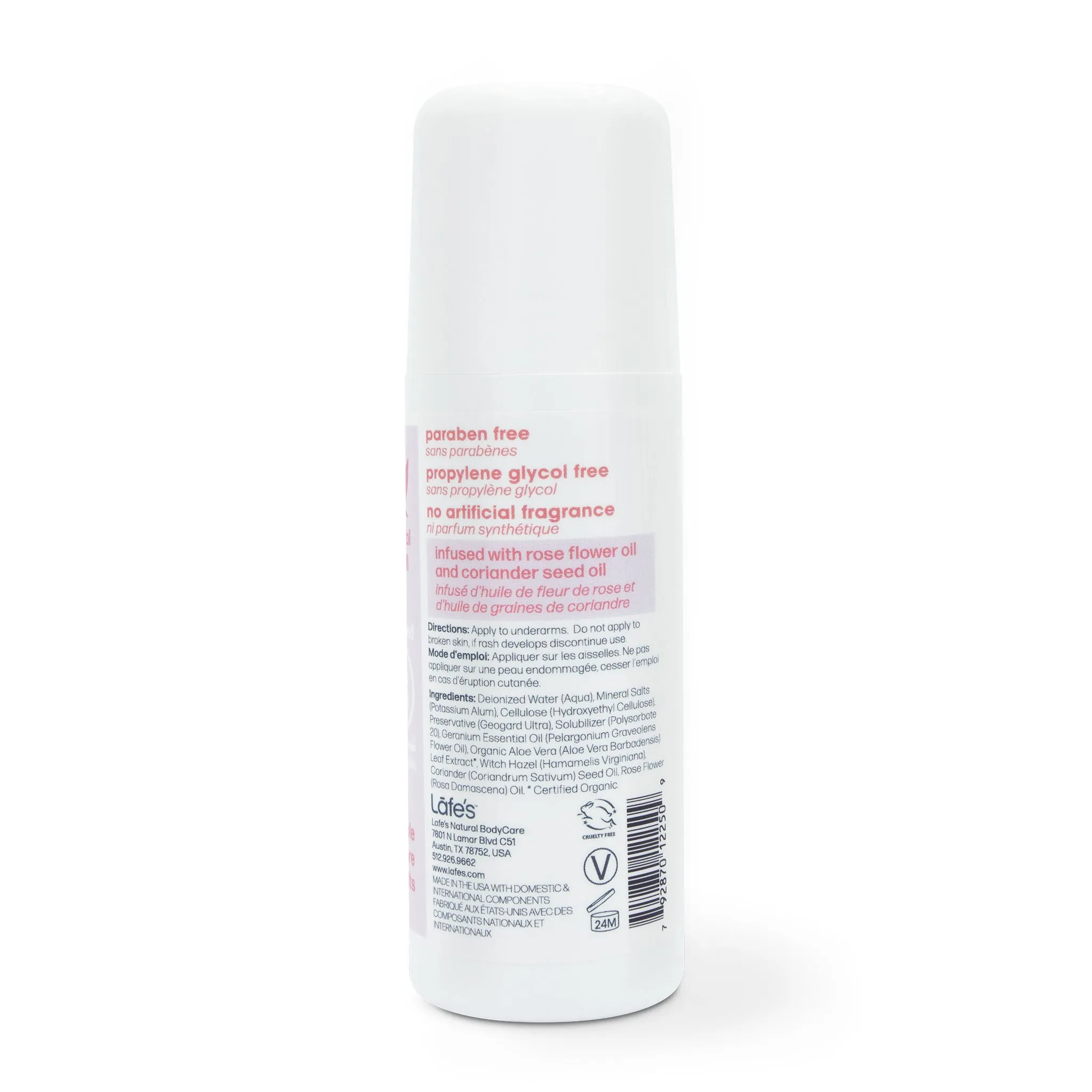 Lafe's Deodorant Roll On - Rose   Coriander (Bliss)