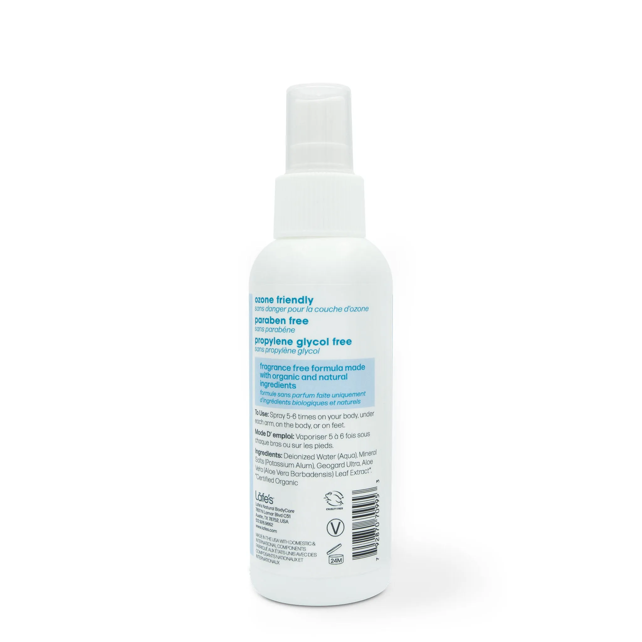 Lafe's Deodorant Spray Unscented (Fragrance Free) - 4 oz.