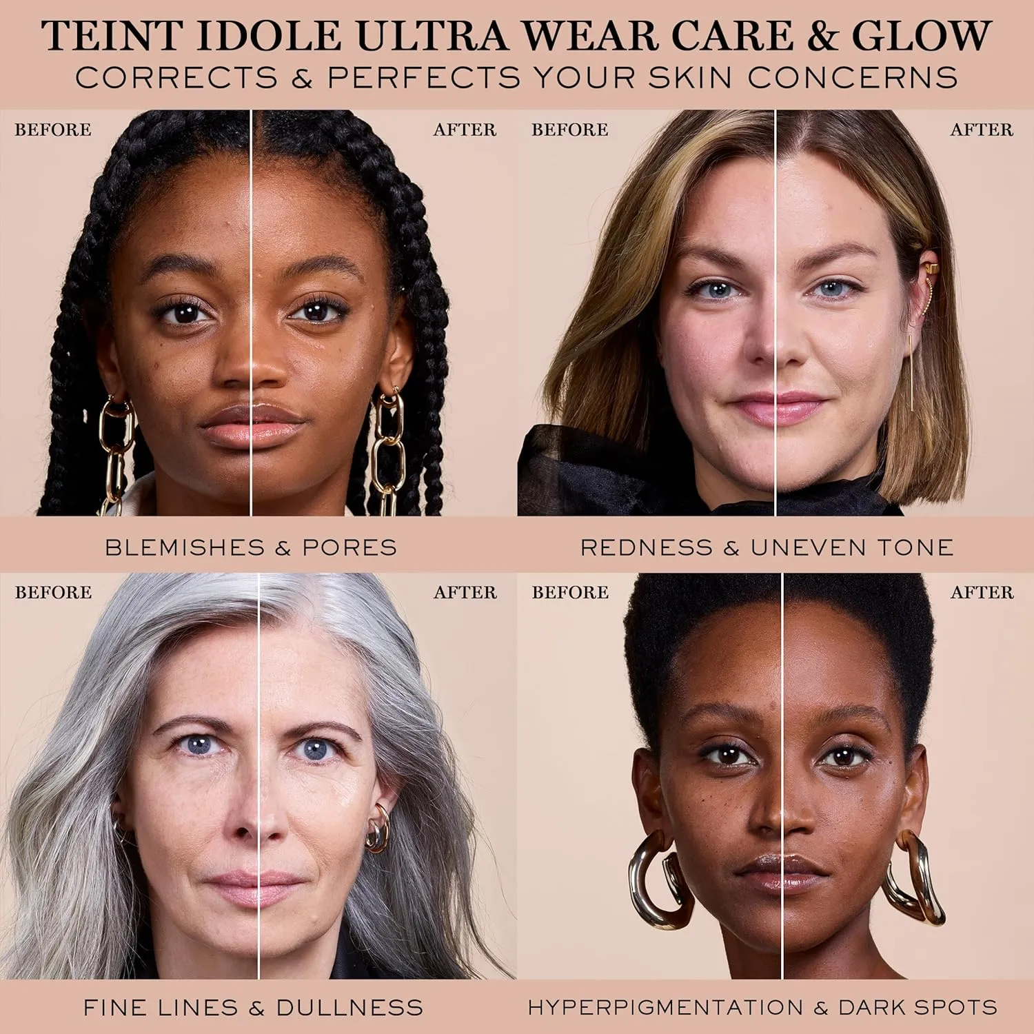 Lancme Teint Idle Ultra Wear Care & Glow Foundation for Up to 24H Healthy Glow - SPF27 - Medium Buildable Coverage & Natural Glow Finish
