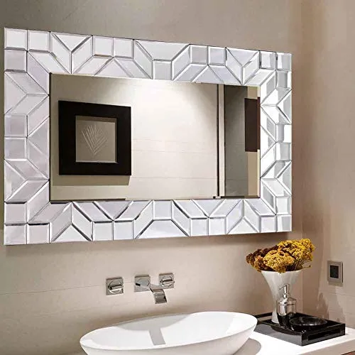 Large Framed Rectangular Bathroom Mirror