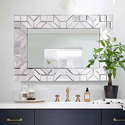 Large Framed Rectangular Bathroom Mirror