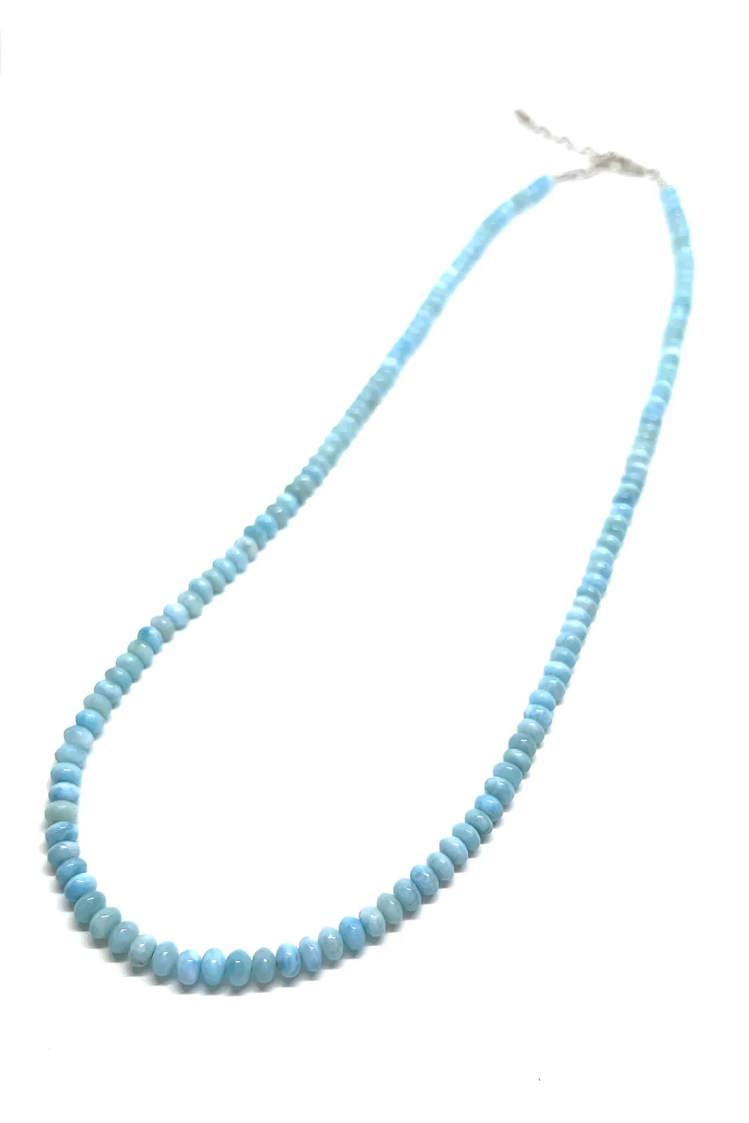 Larimar Rondelle Bead Necklace