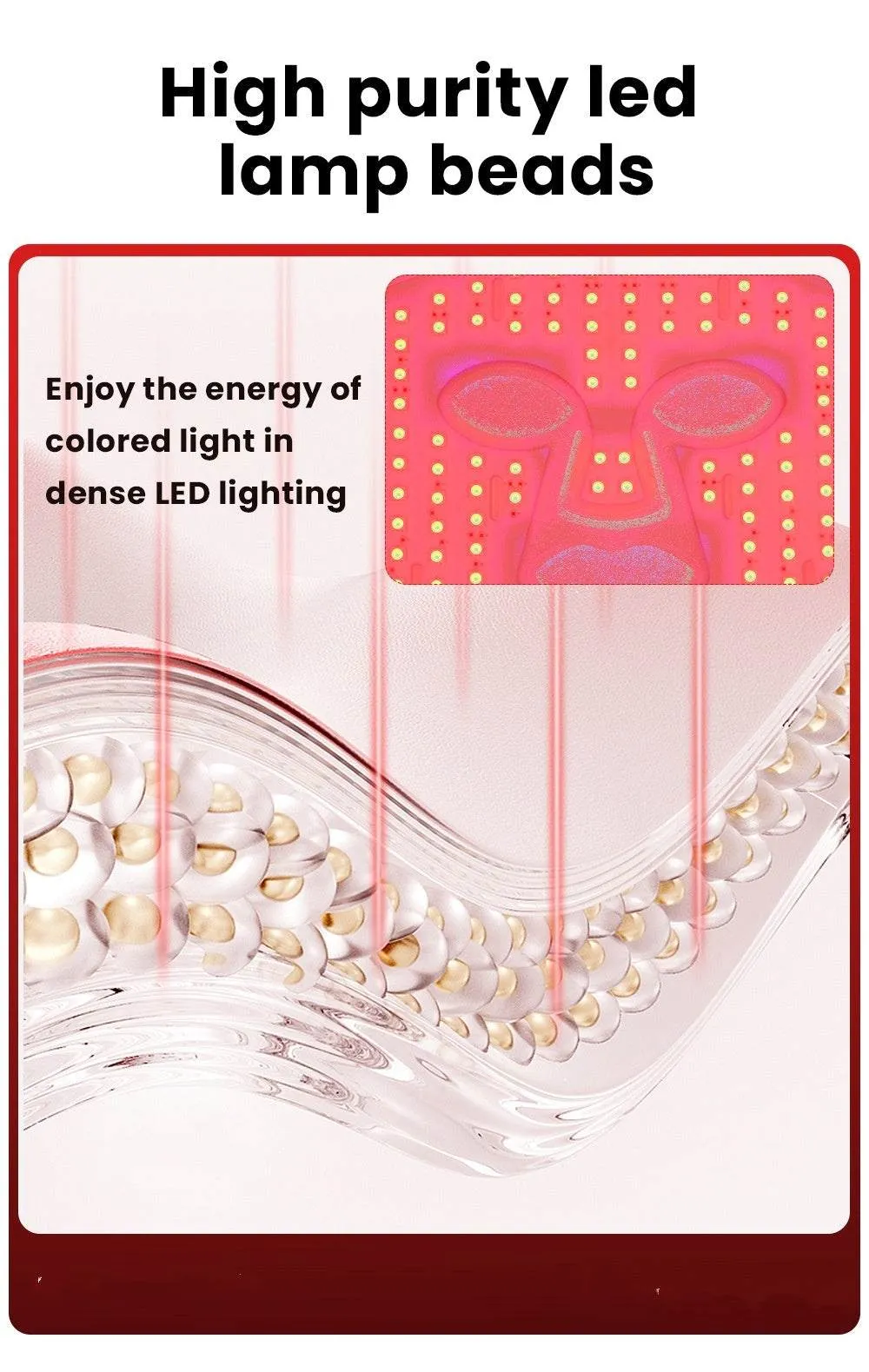 LED Mask Face Neck Neon-Glowing 2-in1 Face Beauty Mask Electric Skin Care Machine Anti-Aging Wrinkles Removal