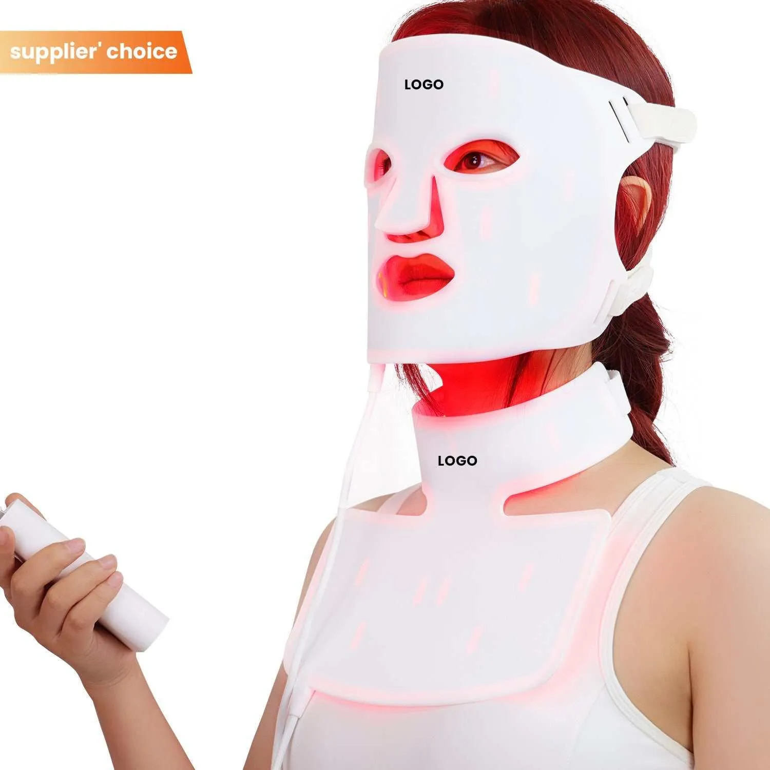 LED Mask Face Neck Neon-Glowing 2-in1 Face Beauty Mask Electric Skin Care Machine Anti-Aging Wrinkles Removal