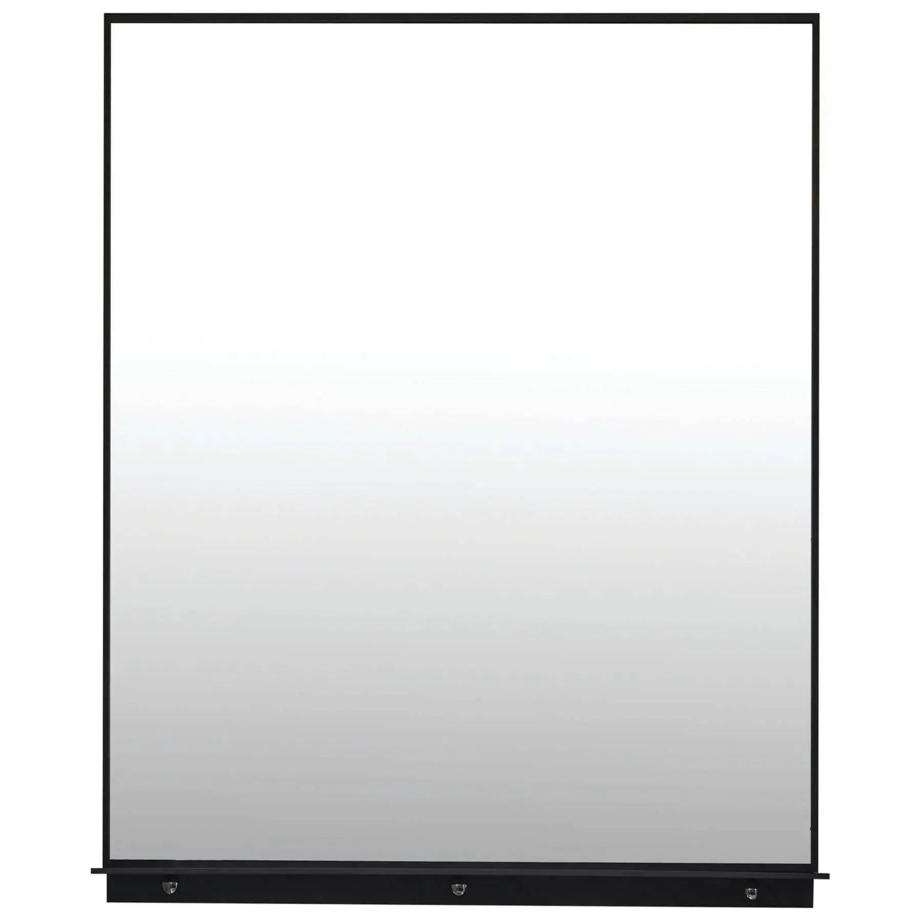 Lexi 24"W x 32"H Rectangular Framed Mirror with Integrated Shelf - in Black & Chrome