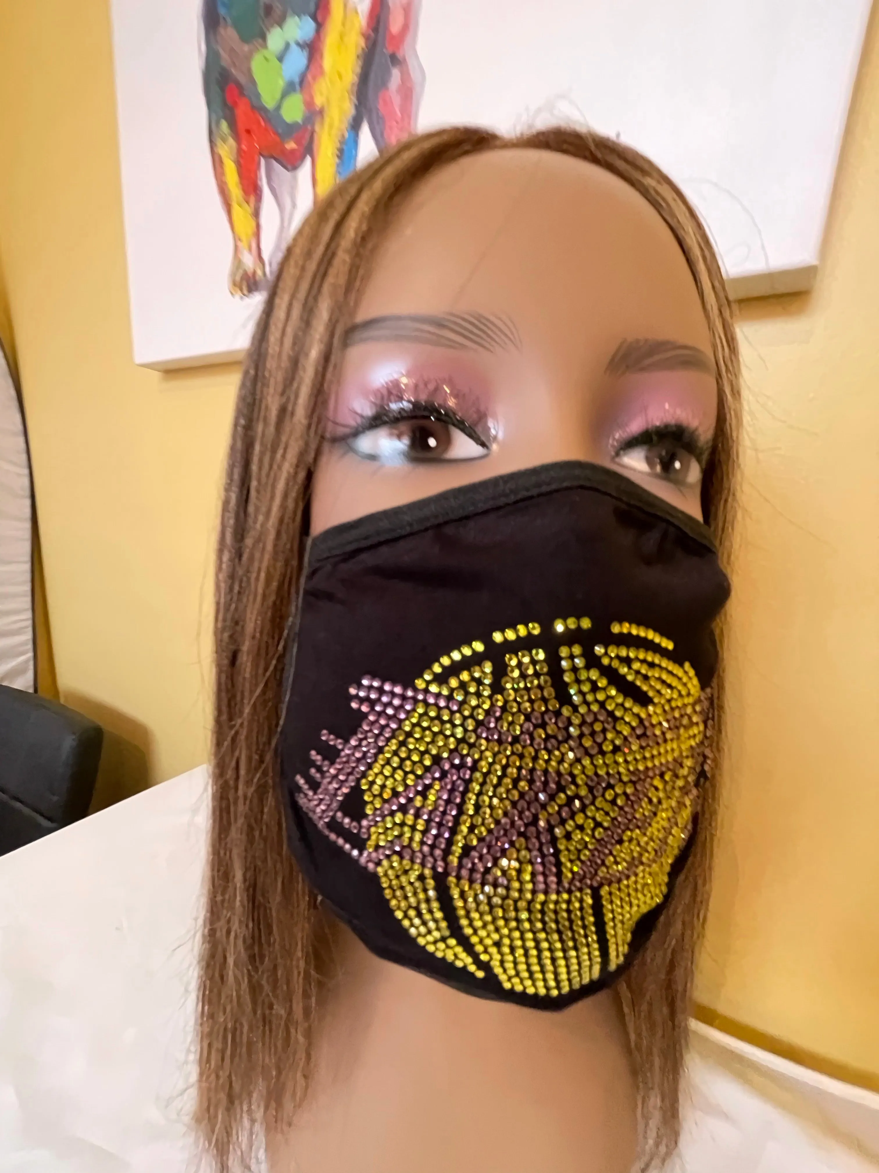 Los Angeles Lakers Rhinestone Bling Face Mask Washable