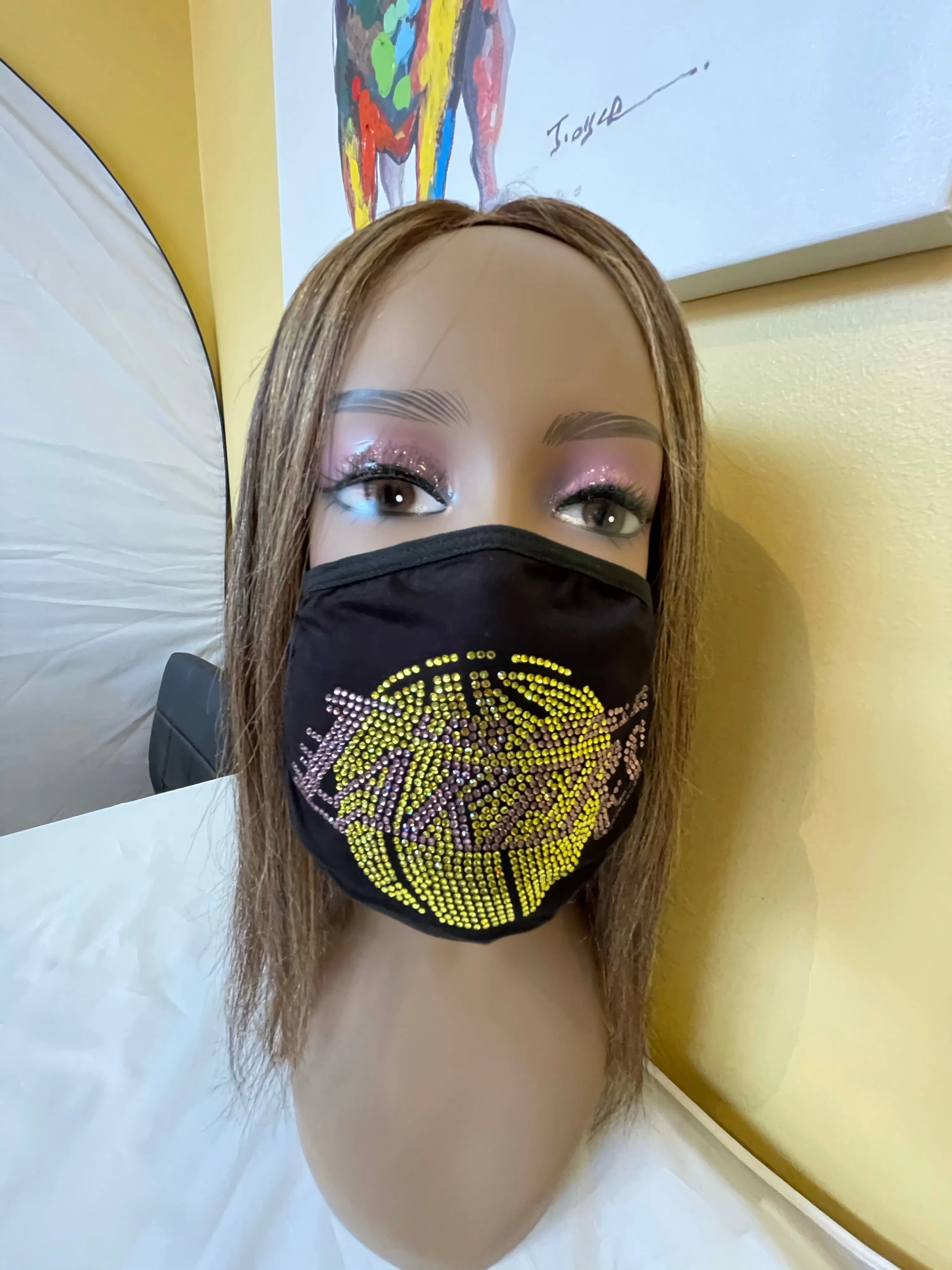 Los Angeles Lakers Rhinestone Bling Face Mask Washable