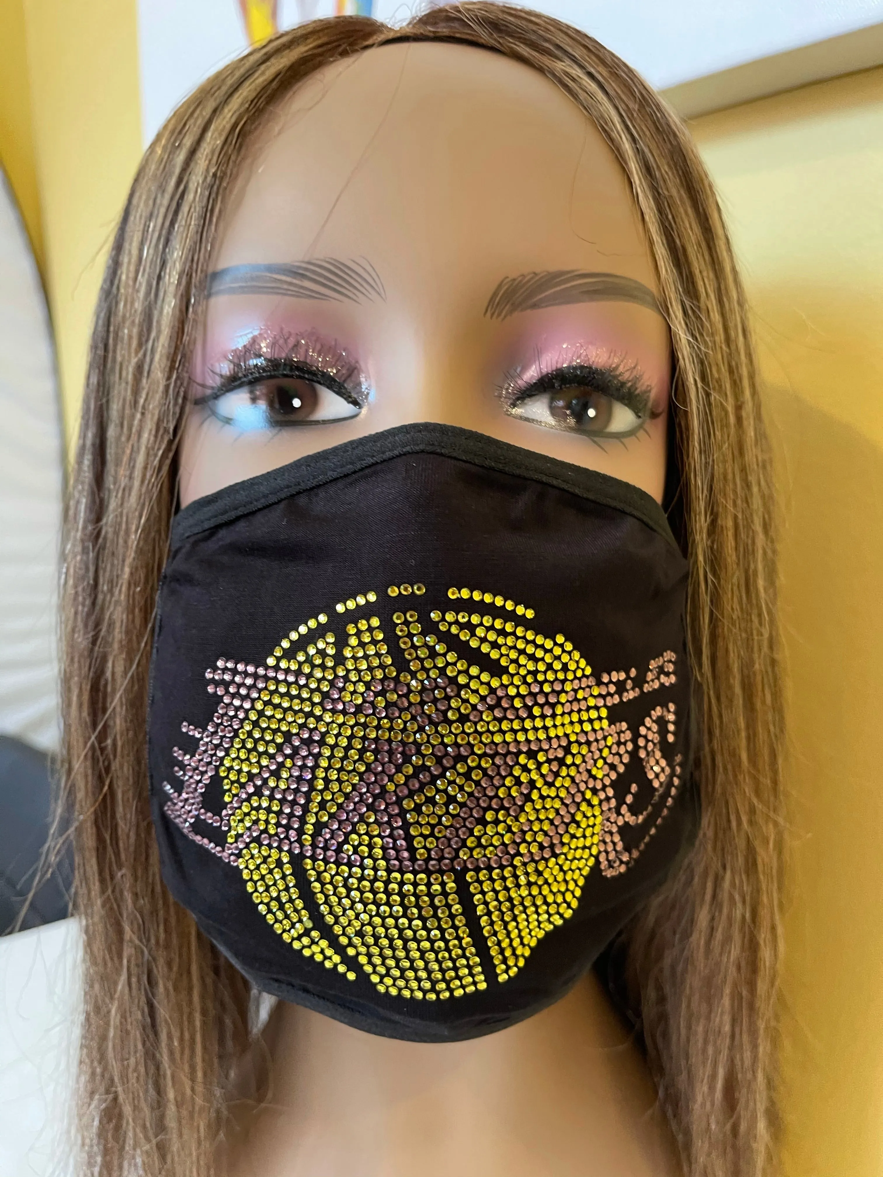Los Angeles Lakers Rhinestone Bling Face Mask Washable