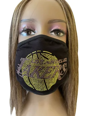 Los Angeles Lakers Rhinestone Bling Face Mask Washable