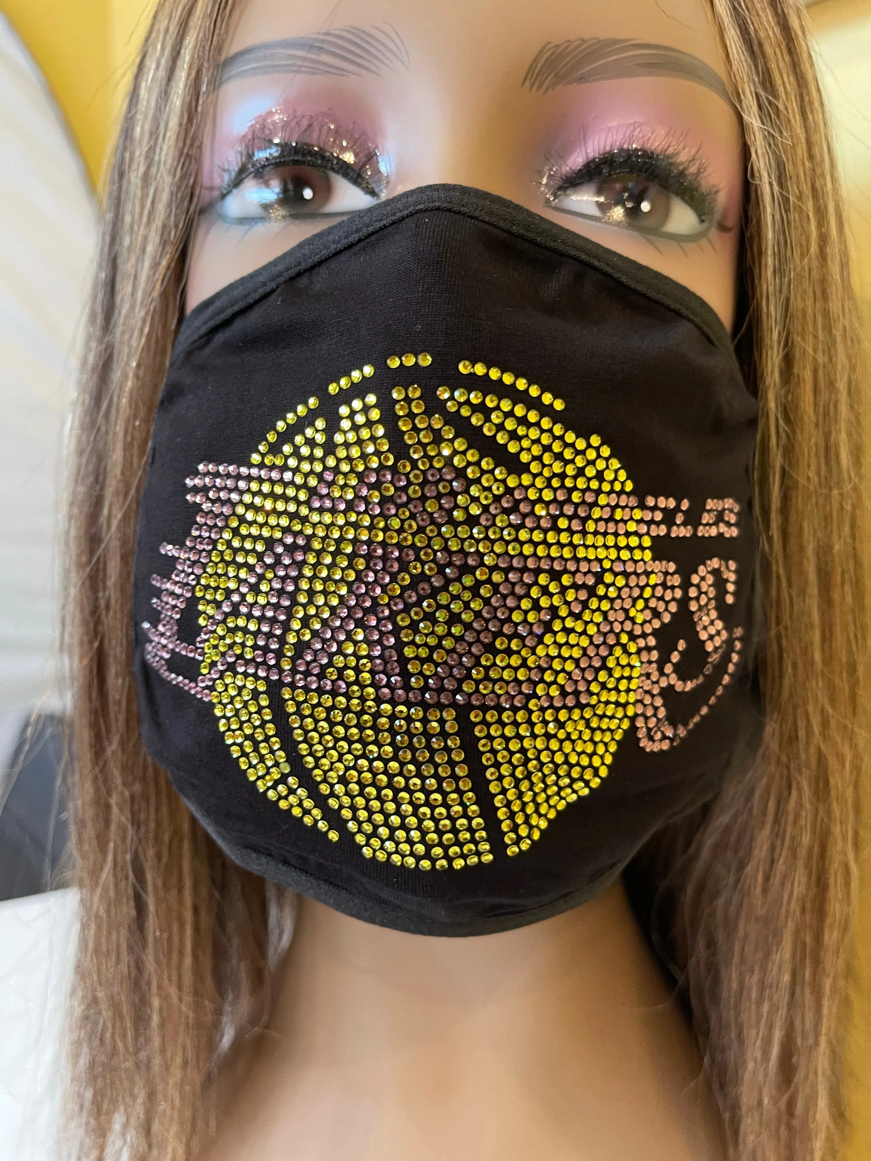 Los Angeles Lakers Rhinestone Bling Face Mask Washable