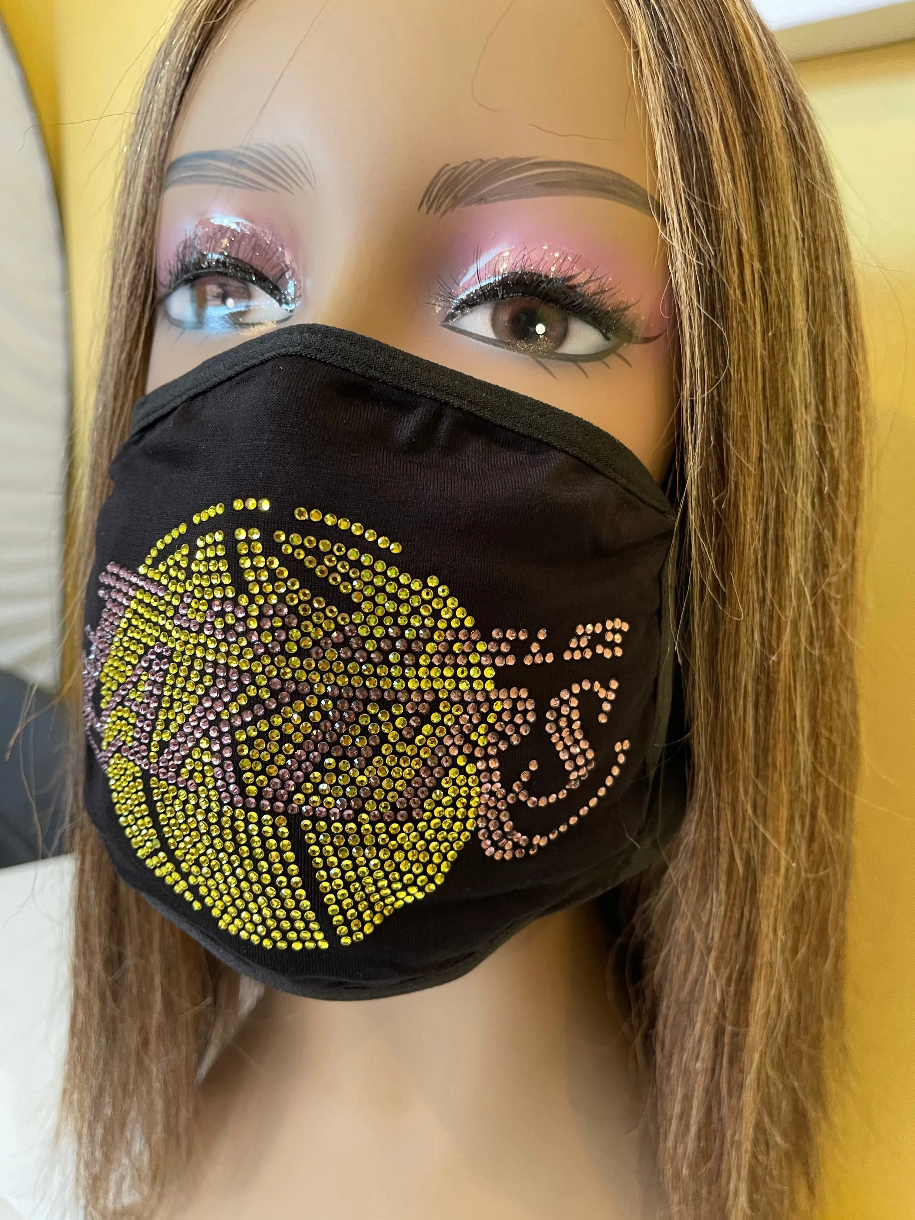 Los Angeles Lakers Rhinestone Bling Face Mask Washable