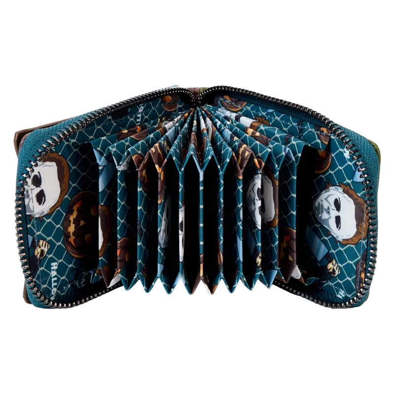 Loungefly Halloween - Michael Myers Pumpkin Glow Accordion Zip Around Wallet
