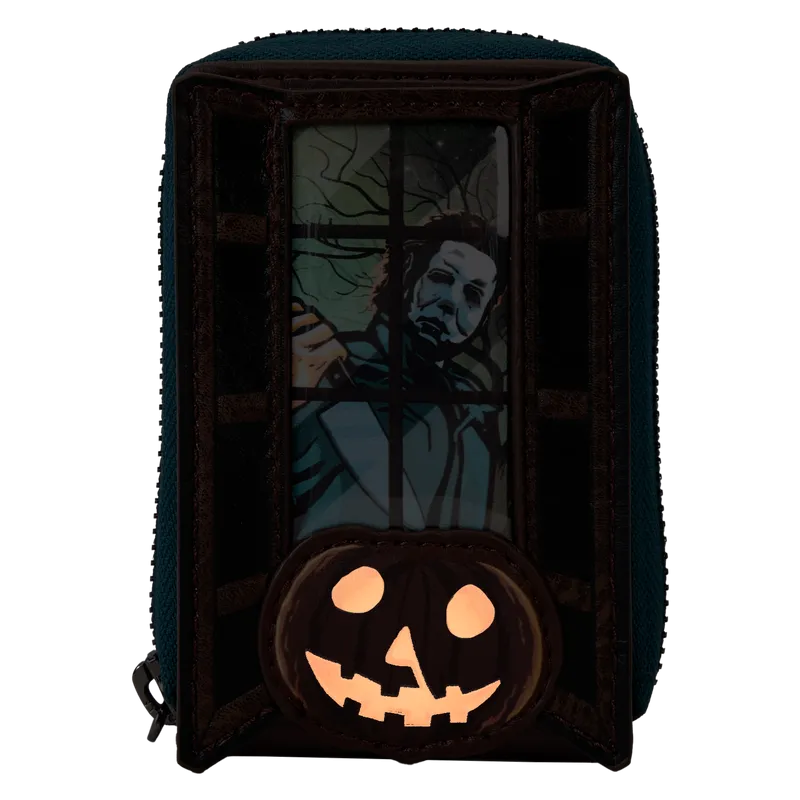 Loungefly Halloween - Michael Myers Pumpkin Glow Accordion Zip Around Wallet