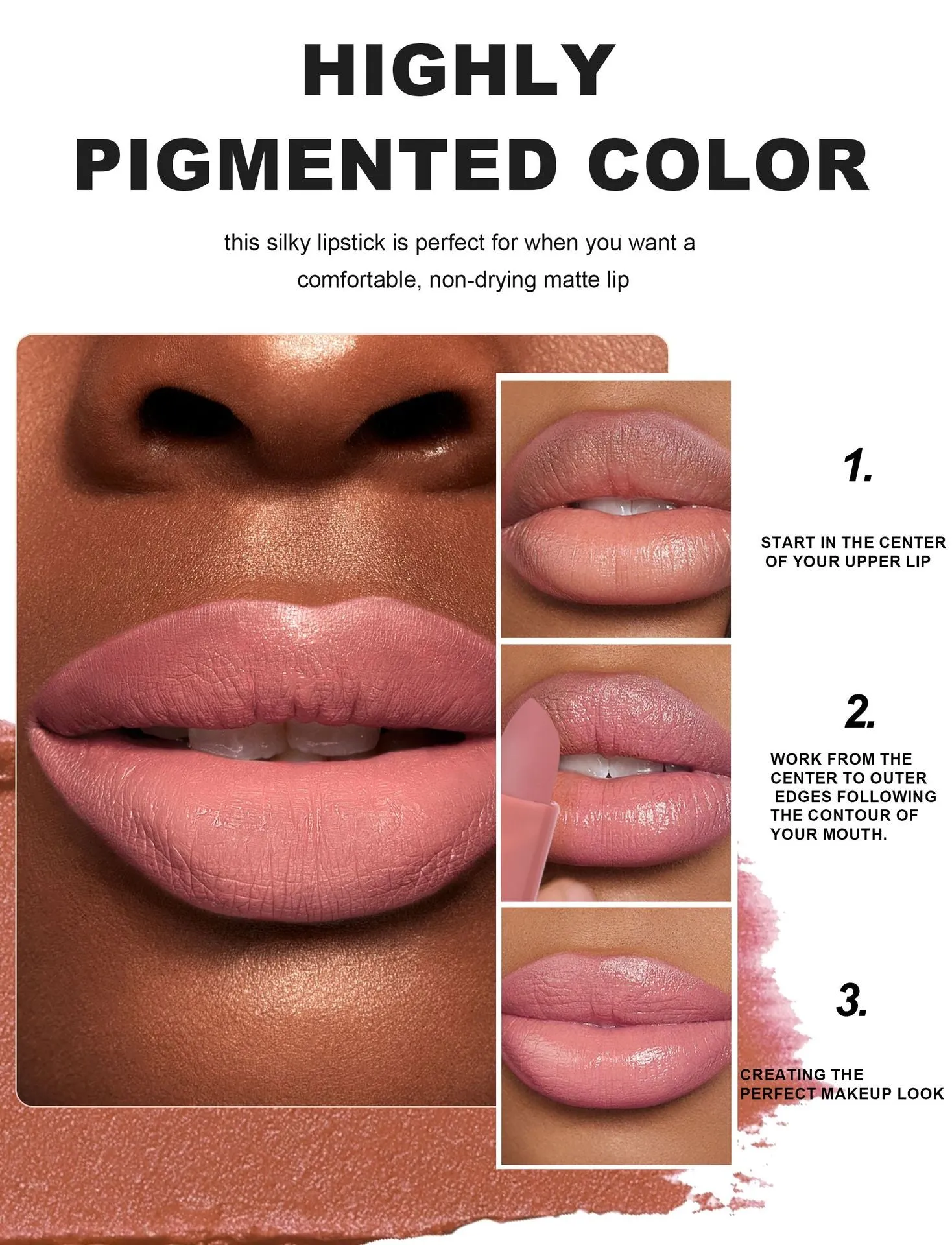Luxurious Matte Lipstick Set of 6, Natural & Easy-to-Apply Lip Colors