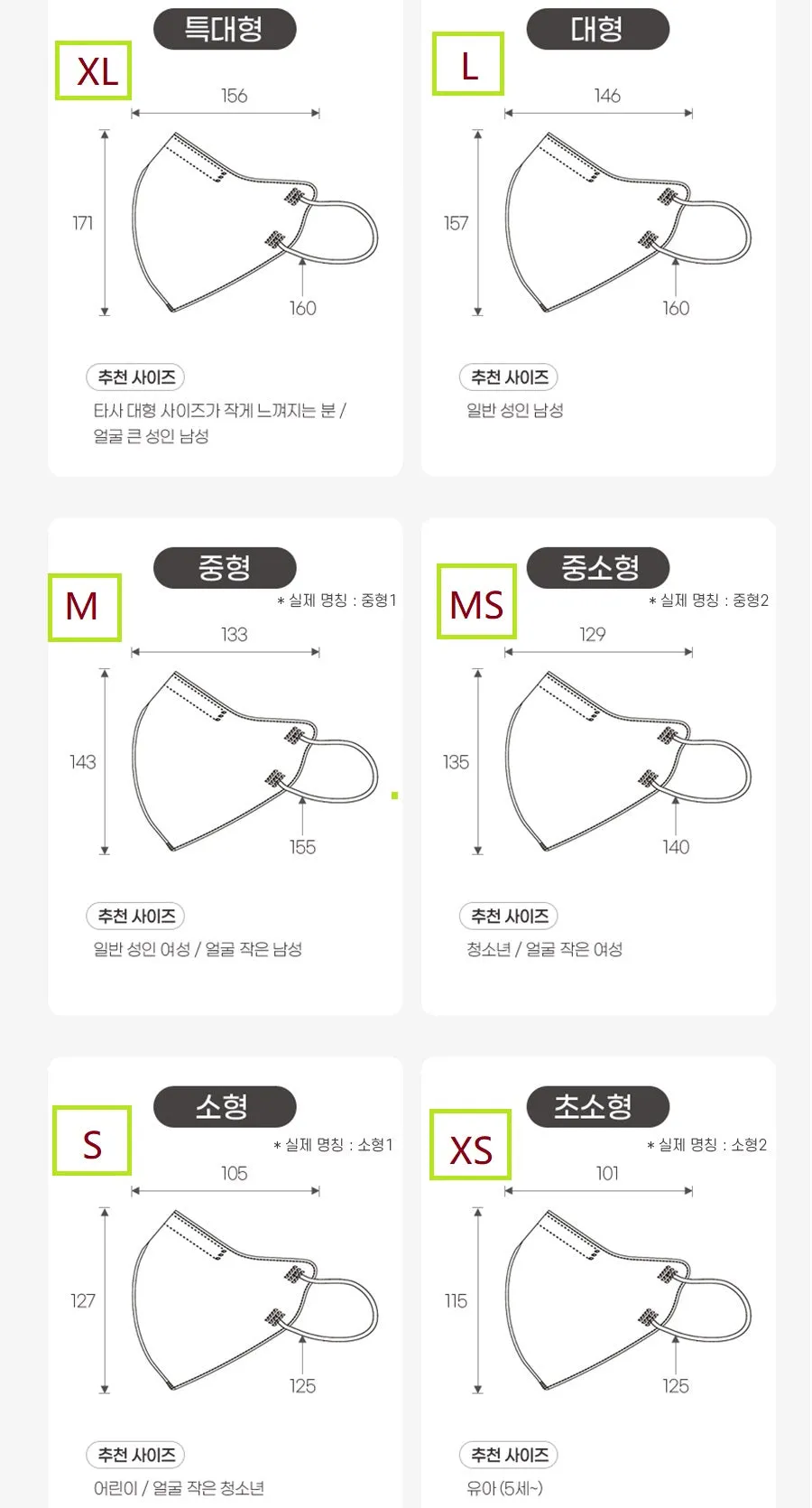 Made in Korea New BOTN Natural extra large KF94 Color Mask(60sheets)