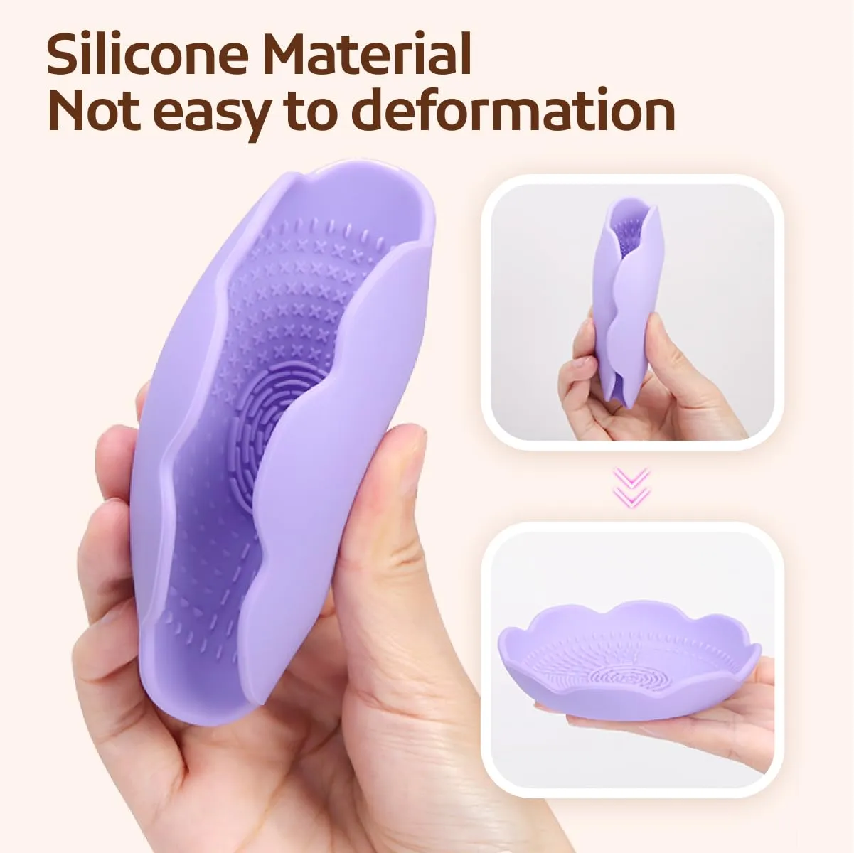 Makeup Brush Cleaner,Silicone Makeup Brush Cleaner Mat,Petal Makeup Brush Cleaner and Holder Bowl,Stylish Cosmetic Brush Cleaner Pad Bowl for Makeup Brush and Drawing Tool,2 PCS-Pink,Yellow