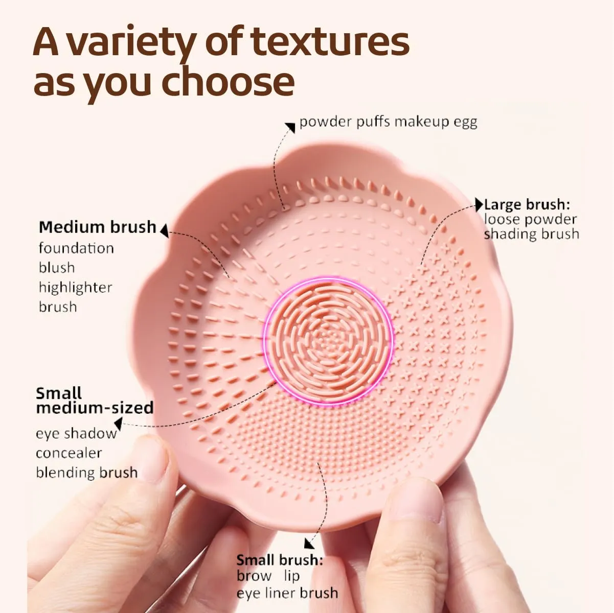 Makeup Brush Cleaner,Silicone Makeup Brush Cleaner Mat,Petal Makeup Brush Cleaner and Holder Bowl,Stylish Cosmetic Brush Cleaner Pad Bowl for Makeup Brush and Drawing Tool,2 PCS-Pink,Yellow