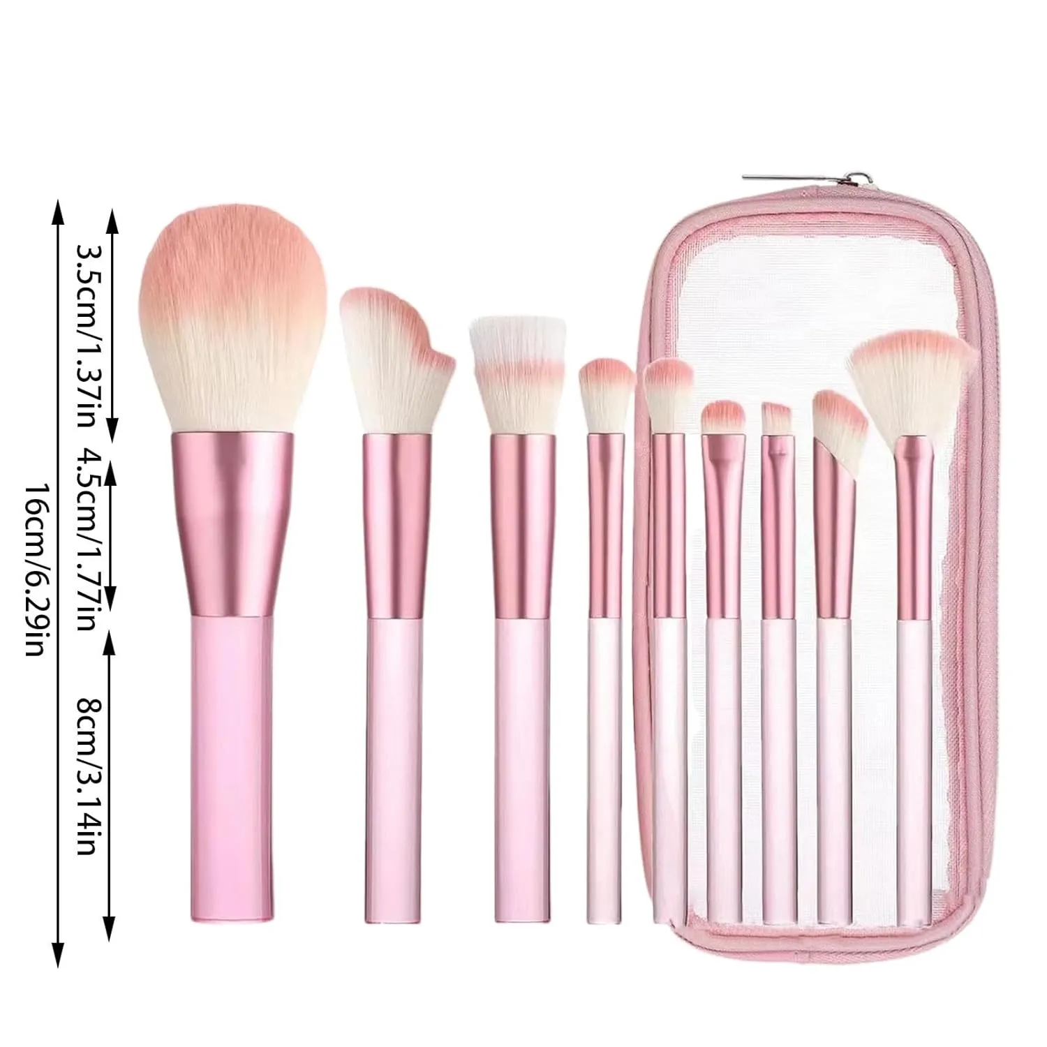 Makeup Brush Set with Organizer Bag, 9 Pcs Synthetic Professional Powder Foundation Brush,Concealer Blending Eyeliner Eyeshadow Contour Brush,Gifts for Mom