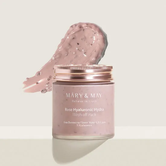 MARY & MAY Believe In Truth Rose Hyaluronics Hydra Wash Off Pack  باك واش اوف بالازهار للبشرة